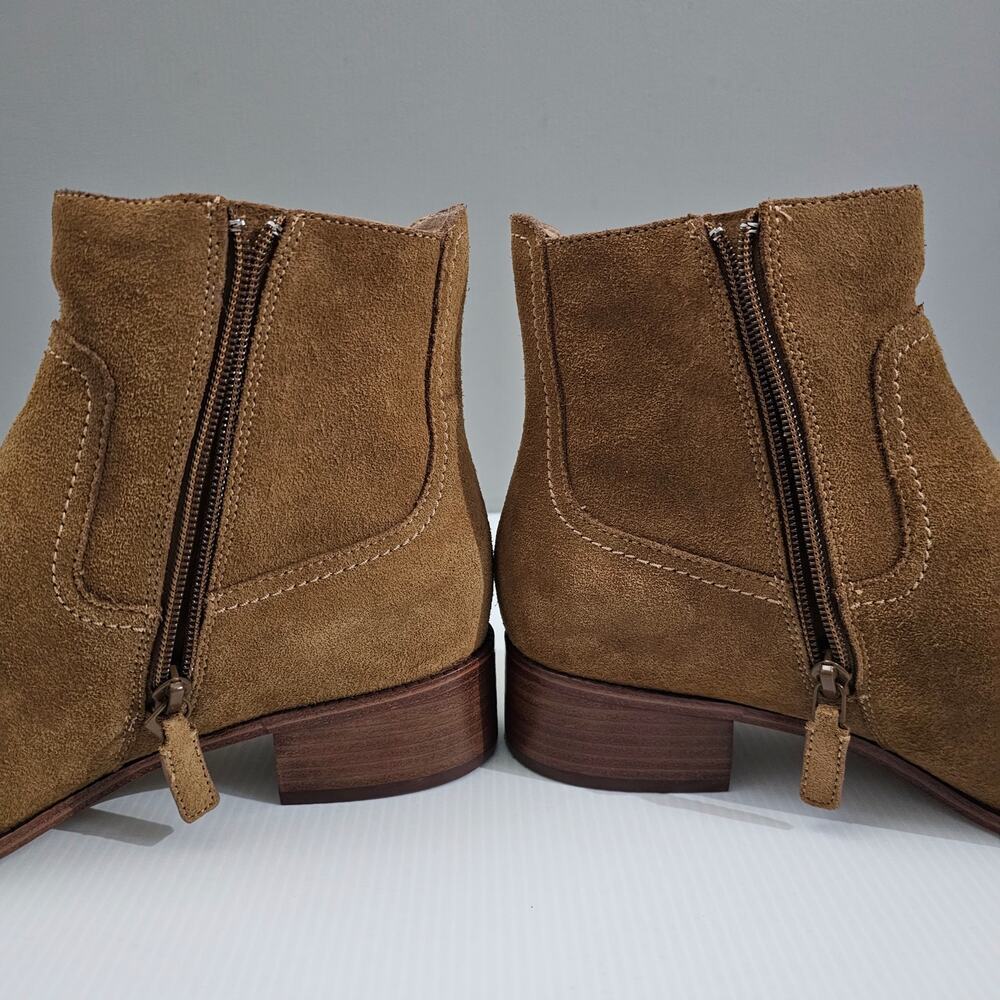Cole Haan Naia Ankle Bootie Western Cowgirl Golden Toffee Suede Size 9.5 - Picture 4 of 16